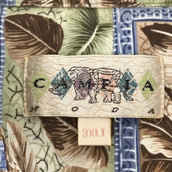 Campia Moda Casual Button Down Hawaiian Shirt Men's 3XLT Tropical 100% Cotton - Picture 9 of 12